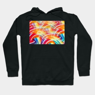 Close-up of swirly rainbow lollipop through prism filter Hoodie